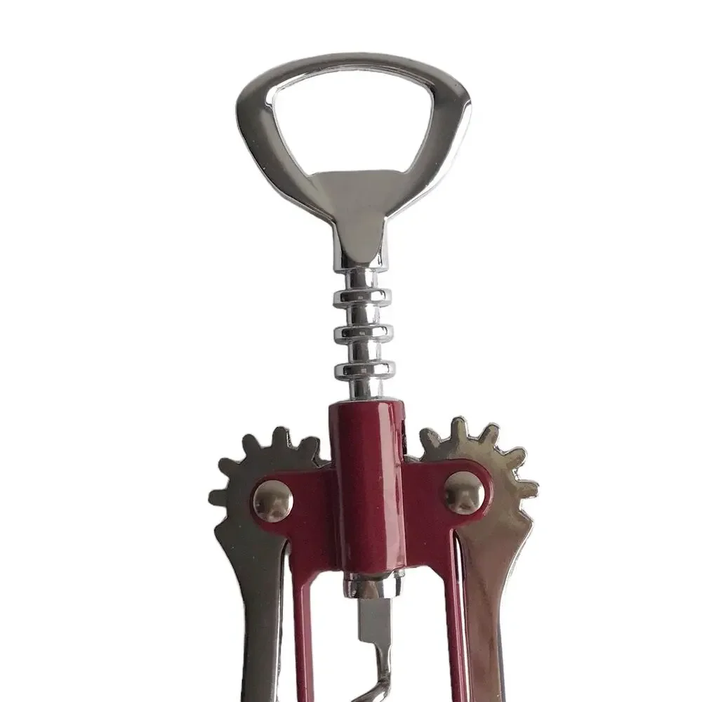 Corkscrew Wine Opener Metal Red Silver Bar Cart Serving Tool Barware Home Gift